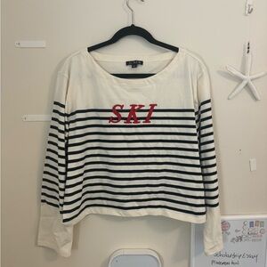 NWOT J.CREW women’s long sleeve striped top “ski” medium